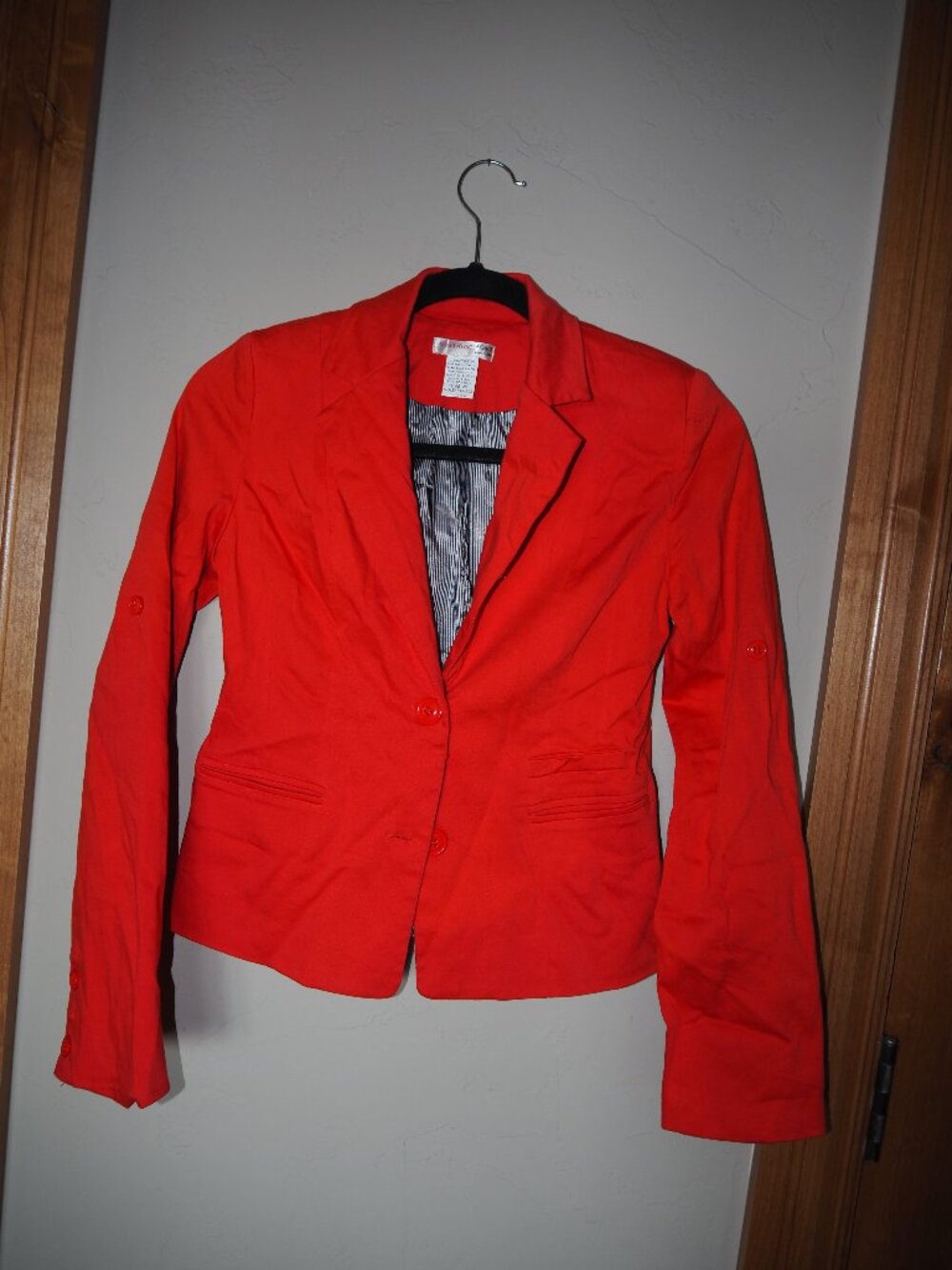 A’GACI Red Fitted Blazer Jacket Size Small Y2K Office